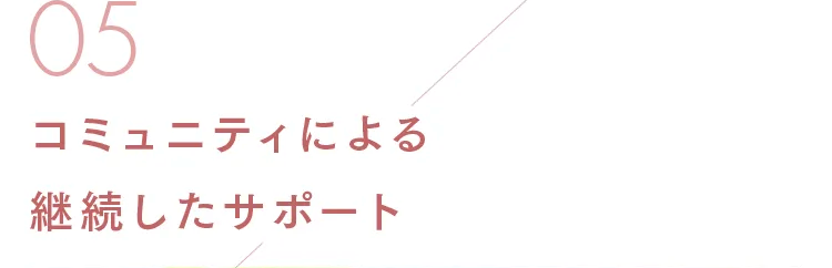 05
コミュニティによる
継続したサポート